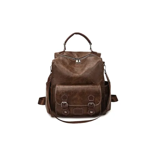 CREAM BEAR ПУ (полиуретан) Рюкзак Стандартный Женский Коричневый Черный