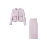 Gray Purple Insulated Set (Top + Skirt)  
Серый Фиолетовый Утепленный Комплект (Топ + Юбка)