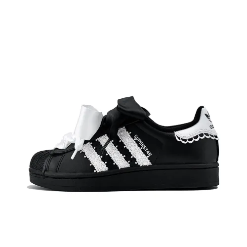 Adidas Originals Superstar 2 Obsidian Moon Shadow Устойчивые к истиранию Низкие Скейтборд Кроссовки Женские Черный Белый