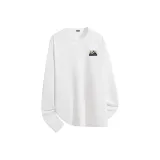 [1 пачка теплый флис, круглый вырез] Белый (удобный, логотип панды на груди)