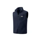 [На открытом воздухе Теплый Плюшевый Жилет] Темно-синий (Mf47 Синий Кит Tale Логотип на груди)