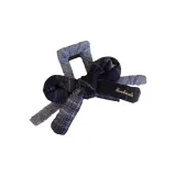 Серый в клетку узор ~ Заколка-коготь с бантом, 13 см