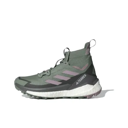 adidas Terrex FREE HIKER 2,0 Высокие Уличные Кроссовки Женские Серебристо-Зеленые