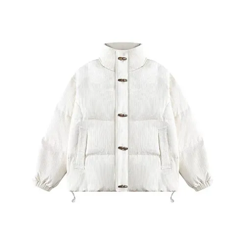 SNZX Экрю Коровья кожа Кнопка Пуховая куртка Женская Пуховая куртка (Пуф)