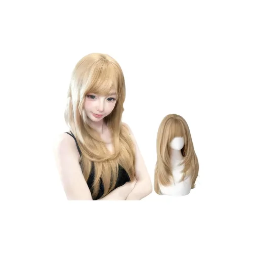 Northward Incline Белый Золото Тонкие Брови Высокий Уровень Длинные Прямые Волосы Женская Перука Высокая Температура Пряжа