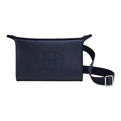 HERMES Videpoches Коровья кожа Togo Сумка на плечо Унисекс 2ZBleu NUIT Полночный синий