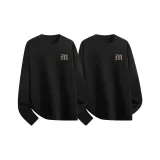 [2 пачки термостойкий круглый вырез] Черный (Mf винтажный коричневый с напечатанным логотипом на груди) + Черный (Mf винтажный коричневый с напечатанным логотипом на груди)