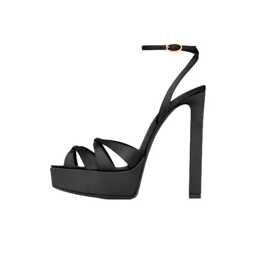 SAINT LAURENT Chandelle One Ремень Сандалии 14 см Женские Черные