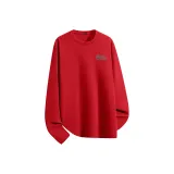 [1 шт Теплый Бархат Круглый Шея] Удачи Красный (Mf Готический Шип Логотип на груди)