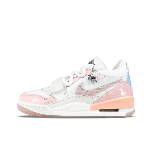 Джордан Legacy 312 Low WMNS CNY Устойчивый к истиранию MID Топ Винтажные баскетбольные кроссовки Унисекс Белый Розовый