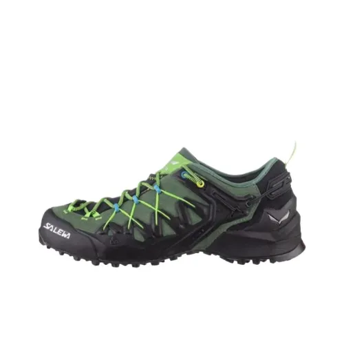 SALEWA WILDFIRE Edge Gore TEX® Амортизация Износостойкий Низкий Топ Скалолазательная Обувь Мужская Зеленый Черный