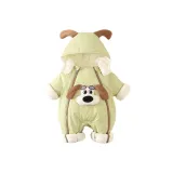 Зеленый-A-2 Милый Собака Двойная Молния Толстый Хлопок Однотонный