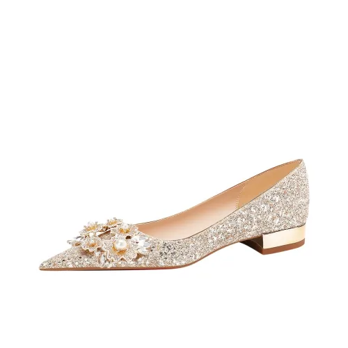 LANMOU Женские повседневные туфли Шампанское Женские