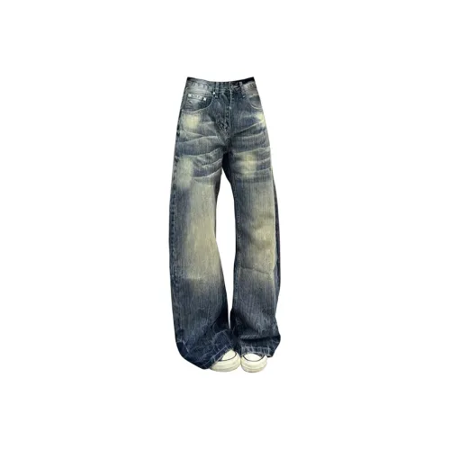 W7H1 Синий Унисекс Джинсы