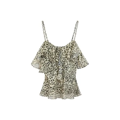 BEBE Черный Желтый Женские Шифоновые Рубашки