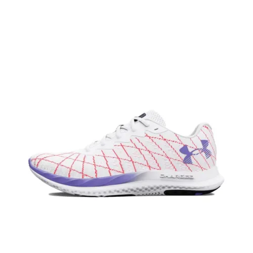 Under Armour Charged Breeze 2 Износостойкие и Легкие Низкие Беговые Кроссовки Женские Белые Фиолетовые