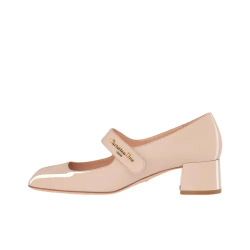 DIOR Lolita Грубый каблук Туфли Мэри Джейн 4CM Женские Телесный
