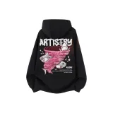 Тяжелый полиэстер-хлопок, черный-розовый