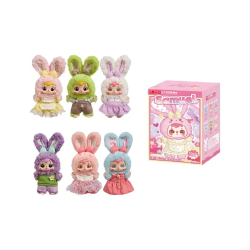SANXIAOMAO Радужный кролик плюшевая кукла украшение милый сюрприз слепые коробки одна слепая коробка целая коробка 6 шт