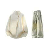 Белый + Желтый Грязь Джинсы с Флисовой Подкладкой