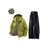 Горчичный Зеленый+Черный [Комплект с флисовой подкладкой]