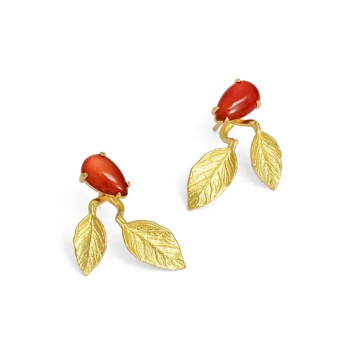 OOAK Медный сплав покрытие золотом серьги-гвоздики женские