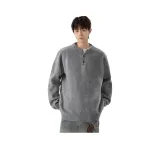 Темно-серый [Воротник Генри, трикотажная ткань, свитер]