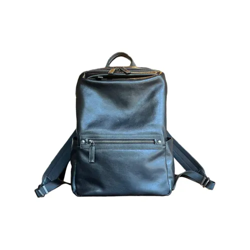 VIHUS Рюкзак из крупнозернистой текстуры коровьей кожи стандартный мужской черный