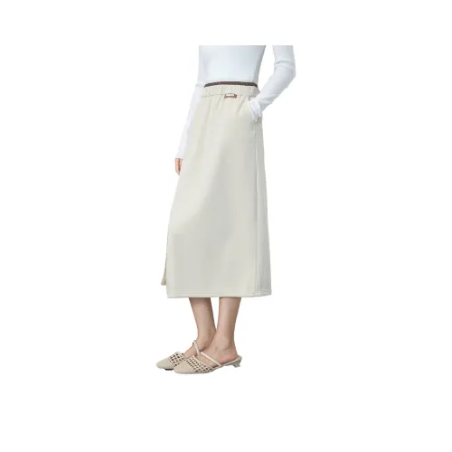 SMEN Бежевый Женские Повседневные Длинные Юбки