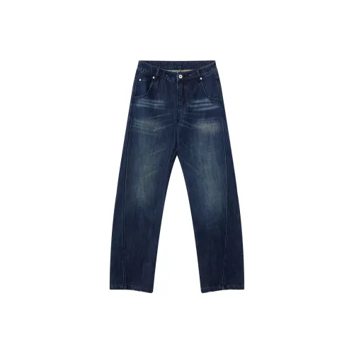 RUNTOTHEFUTURE Винтажный Черный Синий Унисекс Джинсы