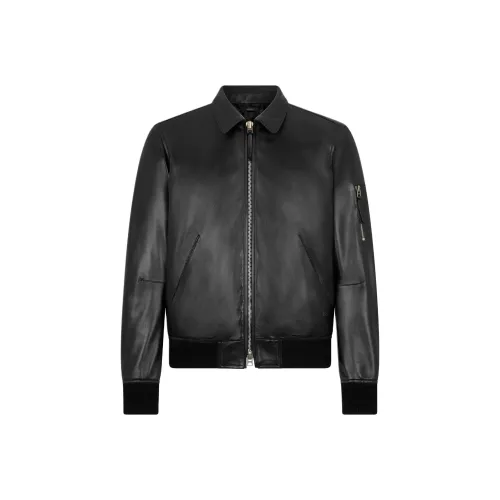 TOM FORD Мужские черные кожаные куртки