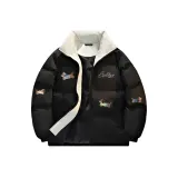 Черный хлопковый пуховик [Воротник-стойка]