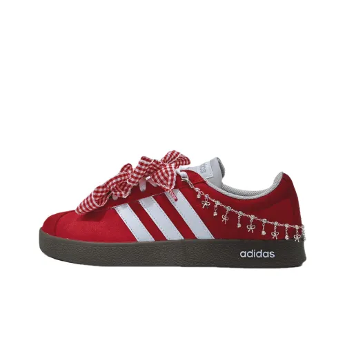 Adidas VL Court 2,0 Красная клетка Sweetheart Узел Устойчивый к истиранию Низкий топ Немецкие армейские кроссовки