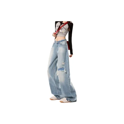 ZHUFEI Blue Unisex Jeans ZHUFEI Синий Унисекс Джинсы