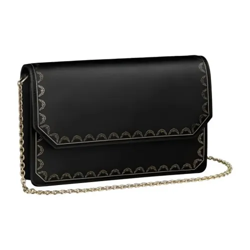 Cartier Guirlande Телячья кожа Сумка через плечо Женская Черная