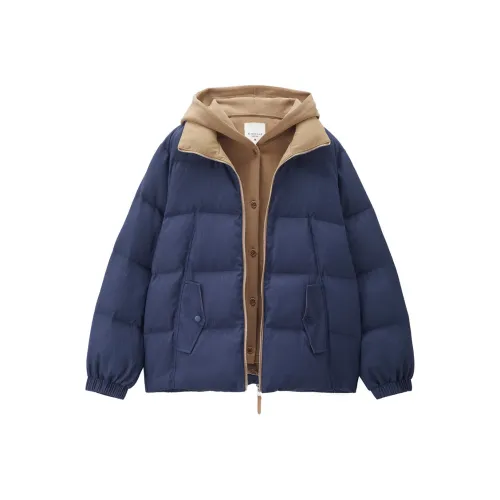 Giordano 06 Темно-синий деним Женские пуховики