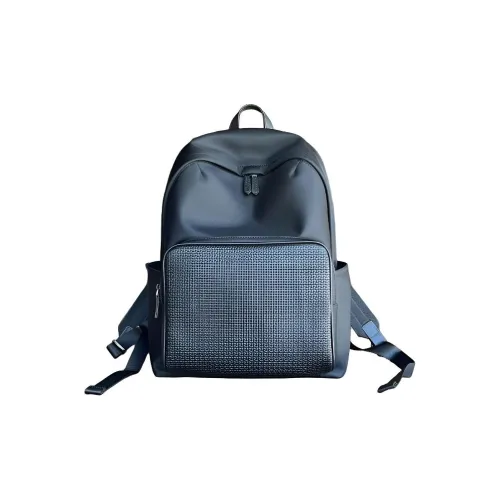 VIHUS Рюкзак из крупнозернистой текстуры коровьей кожи мужской черный