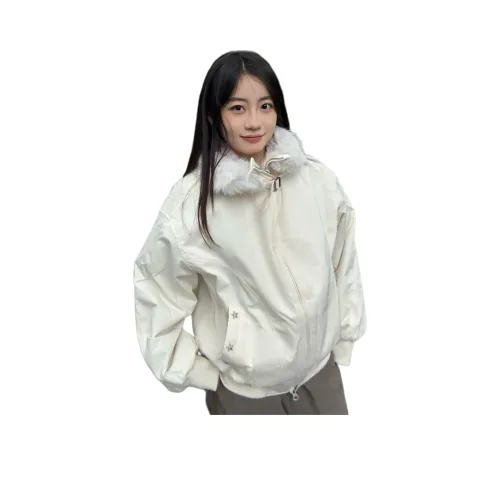 Langqing Экрю Женские пуховики