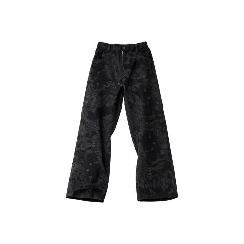 HANGYU Черные Унисекс Джинсы