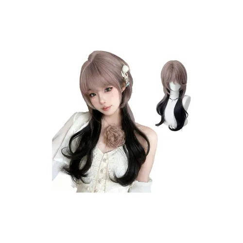 BEIQING 『Ночной эльф』 Ровная чёлка Медуза Голова Розовый черный Женский парик Высокотемпературная пряжа