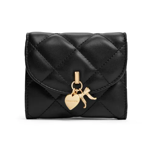 CHARLES KEITH ПУ (полиуретан) с синтетической кожей кошелек стандартный женский черный молочно-белый