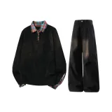 Чёрный свитер + чёрные джинсы