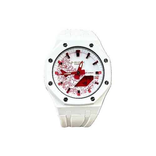 CASIO Retrofit Series Кварцевый механизм Резиновый ремешок Часы Унисекс Белый циферблат