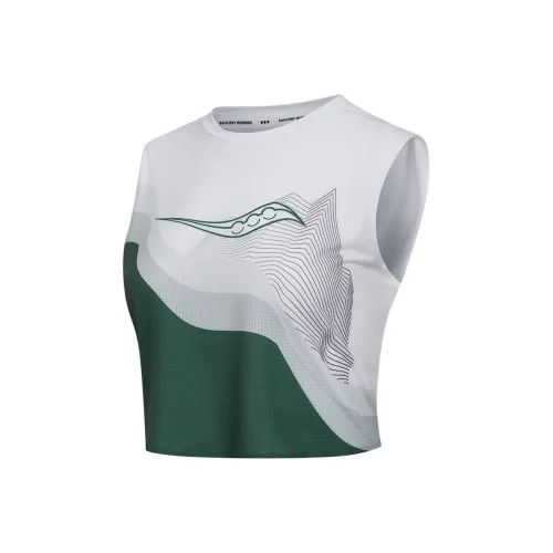 Saucony Белый Зеленый Комбо Женские Майки