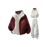 Бордовый + Светло-серые штаны + Белый Фотиния серый свитшот