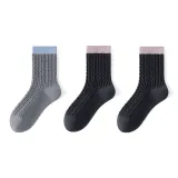 2 Темно-серый + Светло-серый [Шерстяной Теплый/Безшовный крой Носки Верх]