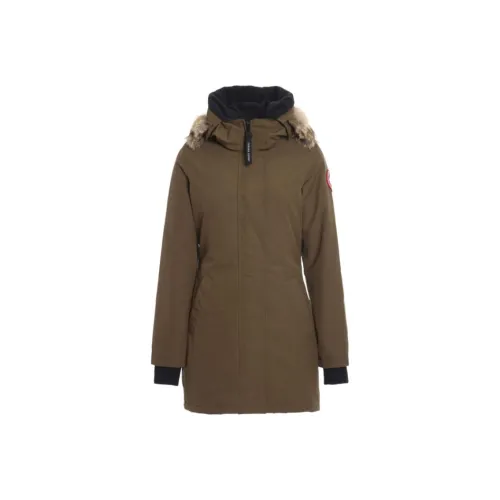 Canada Goose Victoria Series Пуховик Зимний Женские Армейский зеленый