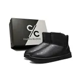 Верх из черной кожи