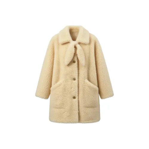 COVER TIME Желтое Женское Пальто