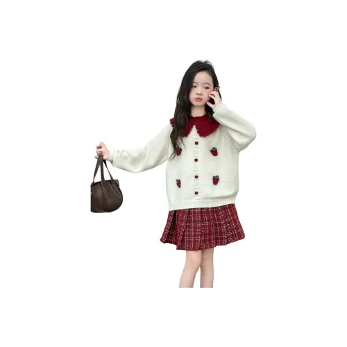 PLANDOO Свитер с Плиссированной Юбкой Набор KIDS Комплекты с Юбкой